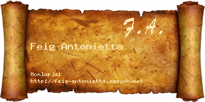 Feig Antonietta névjegykártya